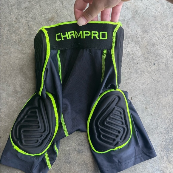 Champro Kids Padded Sports Shorts - Black and Green - Picture 1 of 3